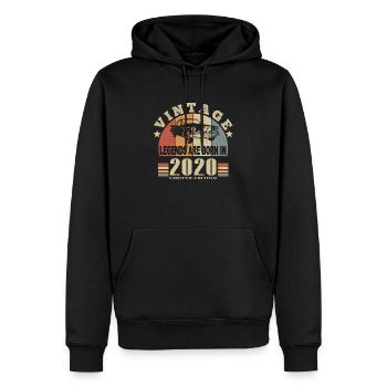 Vintage 2020 Legend Born - Sweat à capuche Premium bio Homme - noir - Devant - Nico (187cm)