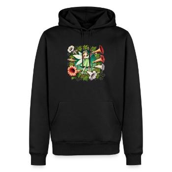 Trompetenfee - Männer Premium Bio Hoodie - Schwarz - Vorne - Nico (187cm)