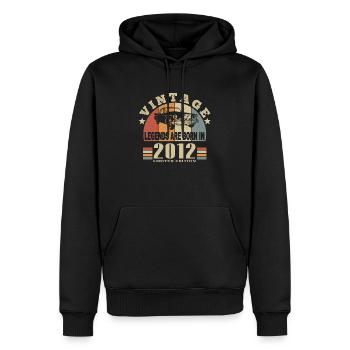 Jahrgang 2012 Legende geboren - Männer Premium Bio Hoodie - Schwarz - Vorne - Nico (187cm)