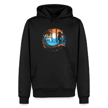 Summer vibe style - Men’s Premium Organic Hoodie - black - Front - Nico (187cm)