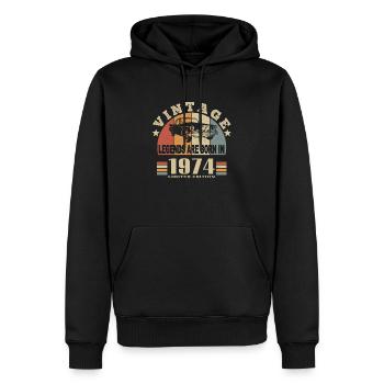 Jahrgang 1974 Legende geboren - Männer Premium Bio Hoodie - Schwarz - Vorne - Nico (187cm)