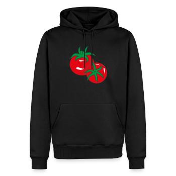Rote frische Tomaten - Männer Premium Bio Hoodie - Schwarz - Vorne - Nico (187cm)