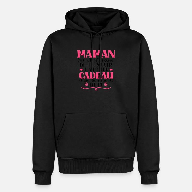 Maman Deja - Sweat à capuche Premium bio Homme - noir