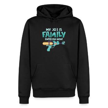 My Job Is Family Entertainment Water Fun Summer Sq - Männer Premium Bio Hoodie - Schwarz - Vorne - Nico (187cm)