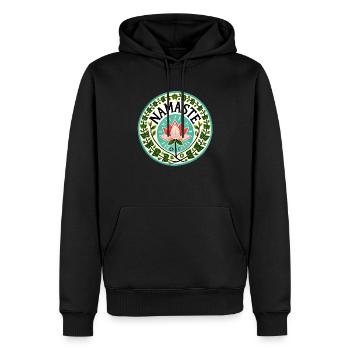 Namasté - Sweat à capuche Premium bio Homme - noir - Devant - Nico (187cm)