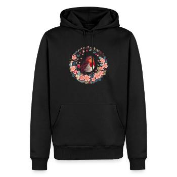 Rouge-gorge - Sweat à capuche Premium bio Homme - noir - Devant - Nico (187cm)