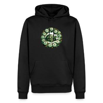 Tortue-boîte - Sweat à capuche Premium bio Homme - noir - Devant - Nico (187cm)