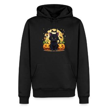Halloween-Katze - Männer Premium Bio Hoodie - Schwarz - Vorne - Nico (187cm)