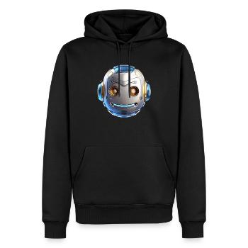 Roboterkopf mit coolen Details - Männer Premium Bio Hoodie - Schwarz - Vorne - Nico (187cm)