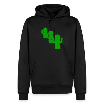Drei Kakteen 3 Kaktus Wüste Cool Grüne Silhouette - Männer Premium Bio Hoodie - Schwarz - Vorne - Nico (187cm)