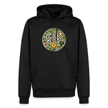 Déesse domestique - Sweat à capuche Premium bio Homme - noir - Devant - Nico (187cm)
