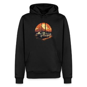 Classic Musclecar Vintage Retro - Männer Premium Bio Hoodie - Schwarz - Vorne - Nico (187cm)