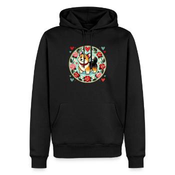 Corgi-Liebhaber - Männer Premium Bio Hoodie - Schwarz - Vorne - Nico (187cm)