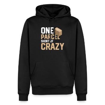 Un colis de moins qu’un facteur fou - Sweat à capuche Premium bio Homme - noir - Devant - Nico (187cm)