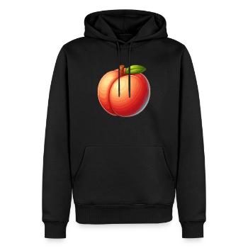 Pfirsichfrucht - Männer Premium Bio Hoodie - Schwarz - Vorne - Nico (187cm)