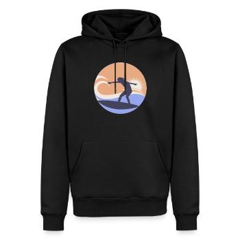 Brandung - Männer Premium Bio Hoodie - Schwarz - Vorne - Nico (187cm)