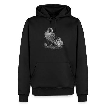 Wanderfalke - Männer Premium Bio Hoodie - Schwarz - Vorne - Nico (187cm)