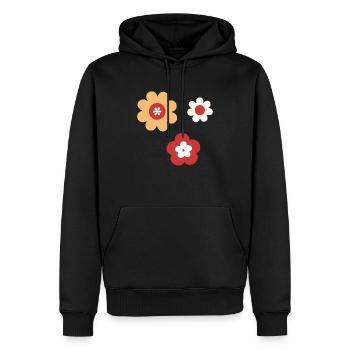 Klassische Retro Blumen - Männer Premium Bio Hoodie - Schwarz - Vorne - Nico (187cm)