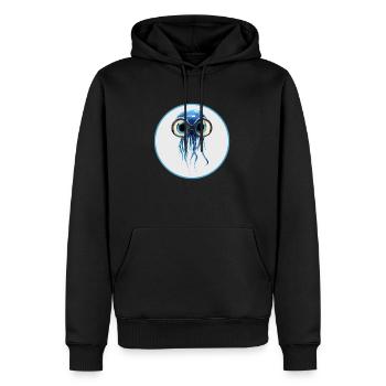 Qualle mit Taucherbrille - Männer Premium Bio Hoodie - Schwarz - Vorne - Nico (187cm)