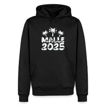 MALLE 2025 - Sweat à capuche Premium bio Homme - noir - Devant - Nico (187cm)