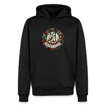 Frohe Weihnachtsziege - Männer Premium Bio Hoodie - Schwarz - Vorne - Nico (187cm)