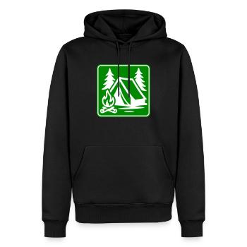 Camping Zelt Symbol - Männer Premium Bio Hoodie - Schwarz - Vorne - Nico (187cm)
