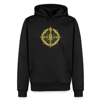 Arcane Circle & Runes – Rollenspiel T-Shirt - Männer Premium Bio Hoodie - Schwarz - Vorne - Nico (187cm)