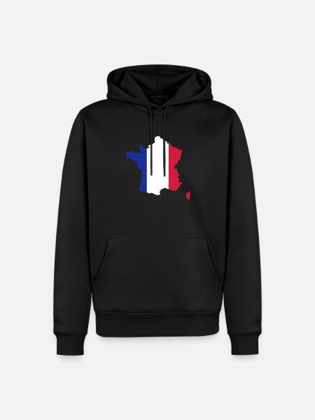 France - Männer Premium Bio Hoodie - Schwarz