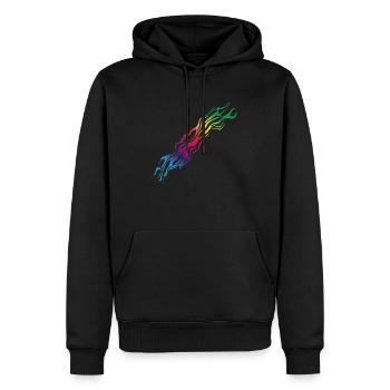 Arc / arc - Sweat à capuche Premium bio Homme - noir - Devant - Nico (187cm)