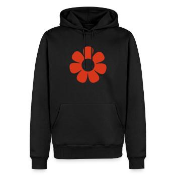 1_fleur_70 - Sweat à capuche Premium bio Homme - noir - Devant - Nico (187cm)