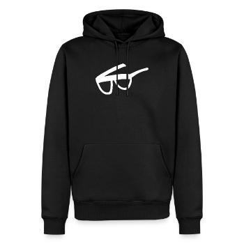 Lunettes, lunettes dessinées, design simple - Sweat à capuche Premium bio Homme - noir - Devant - Nico (187cm)