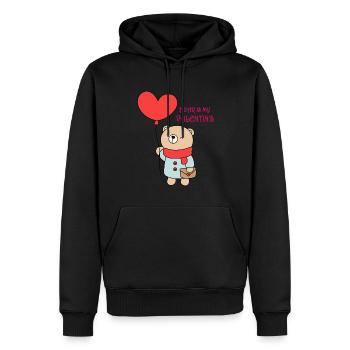 Bär ist mein Valentinstag, Valentinstag - Männer Premium Bio Hoodie - Schwarz - Vorne - Nico (187cm)