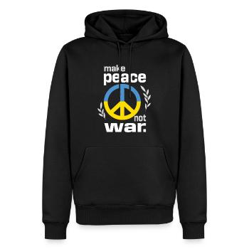 Make peace not war Stop Putin in Ukraine - Männer Premium Bio Hoodie - Schwarz - Vorne - Nico (187cm)