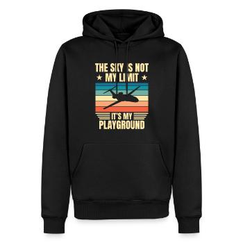 The Sky Is Not My Limit - Aviation Pilot - Men’s Premium Organic Hoodie - black - Front - Nico (187cm)