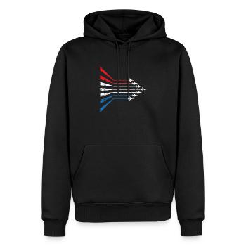 Amerikanische Flagge USA Flugzeug Düsenjäger 4. Juli - Männer Premium Bio Hoodie - Schwarz - Vorne - Nico (187cm)