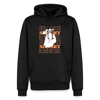 Spooky Season Geist - Männer Premium Bio Hoodie - Schwarz - Vorne - Nico (187cm)