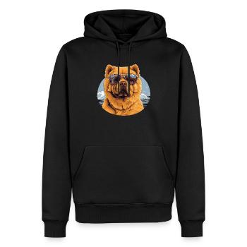 Chow Chow 2 - Sweat à capuche Premium bio Homme - noir - Devant - Nico (187cm)