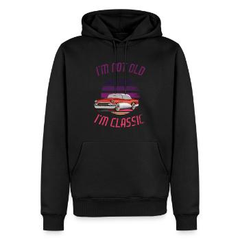 Je ne suis pas vieux Je suis classique Drôle de voiture Graphique - Sweat à capuche Premium bio Homme - noir - Devant - Nico (187cm)