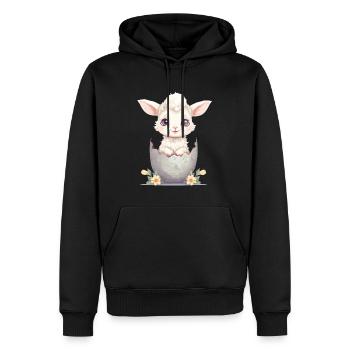 agneau doux en coquille d’œuf - Adorable - Sweat à capuche Premium bio Homme - noir - Devant - Nico (187cm)