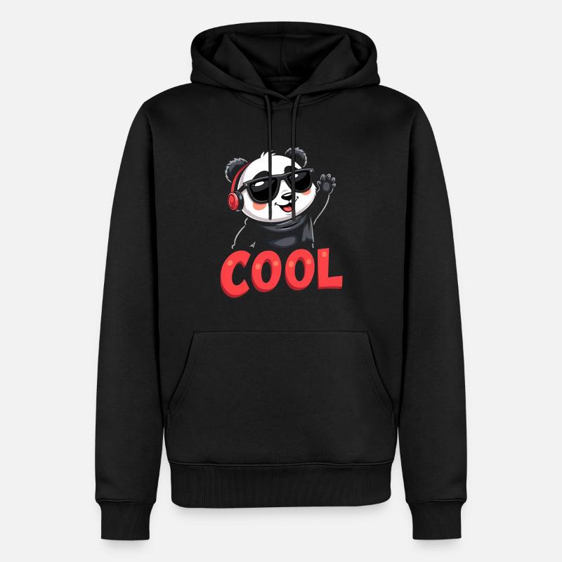 cooler Panda - Männer Premium Bio Hoodie - Schwarz