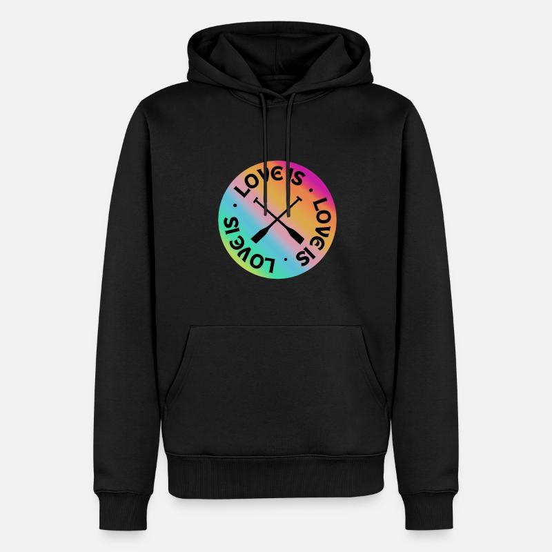 Aviron : L’amour est. - Sweat à capuche Premium bio Homme - noir