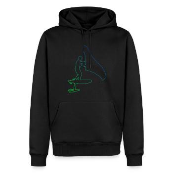 Foilwing Wingsurf Hommes Hydroptil WingSurf - Sweat à capuche Premium bio Homme - noir - Devant - Nico (187cm)