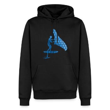 hydroptère wingsurf foilwing Hommes Femmes wingsurfe - Sweat à capuche Premium bio Homme - noir - Devant - Nico (187cm)