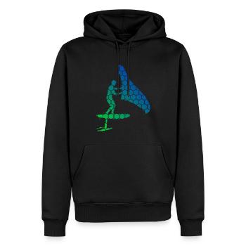 wingfoil Femmes wingsurf Hommes hydrofoil wingsurfe - Sweat à capuche Premium bio Homme - noir - Devant - Nico (187cm)