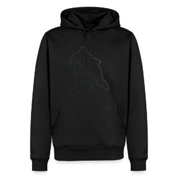 Damen Eishockey spielen Eishockey Ice Hockey playe - Männer Premium Bio Hoodie - Schwarz - Vorne - Nico (187cm)