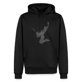 guitare classique guitariste - Sweat à capuche Premium bio Homme - noir - Devant - Nico (187cm)