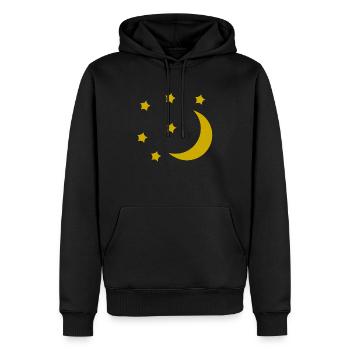 Mond und Sterne - Männer Premium Bio Hoodie - Schwarz - Vorne - Nico (187cm)