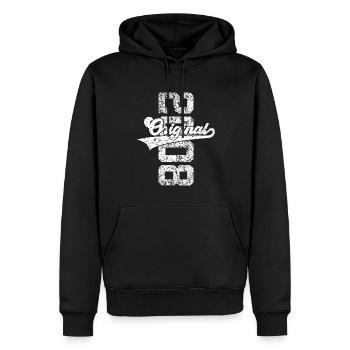 18. GEBURTSTAG ORIGINAL 2008 - Männer Premium Bio Hoodie - Schwarz - Vorne - Nico (187cm)