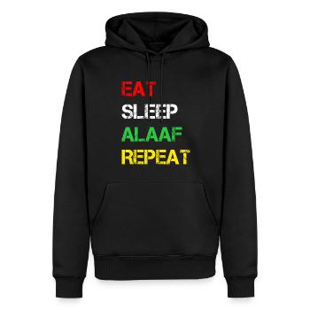 Eat Sleep Alaaf Repeat | Karneval Köln Feiern - Männer Premium Bio Hoodie - Schwarz - Vorne - Nico (187cm)