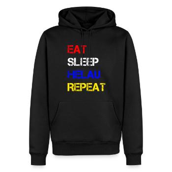 Manger dormir Helau Répéter | Célébrez le Carnaval de Mayence - Sweat à capuche Premium bio Homme - noir - Devant - Nico (187cm)
